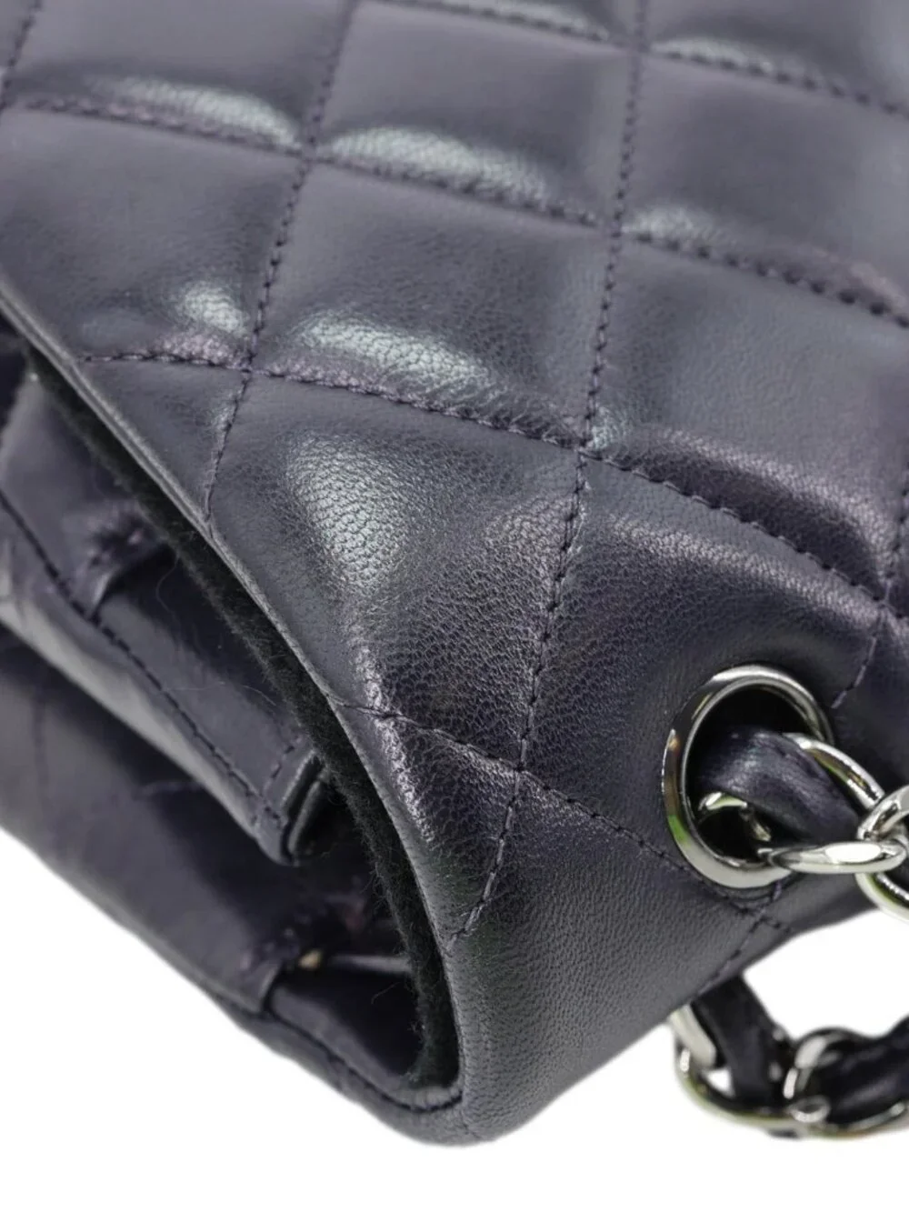 Chanel Jumbo Classic Double Flap Quilted Lambskin Leather Shoulder Bag Navy Blu